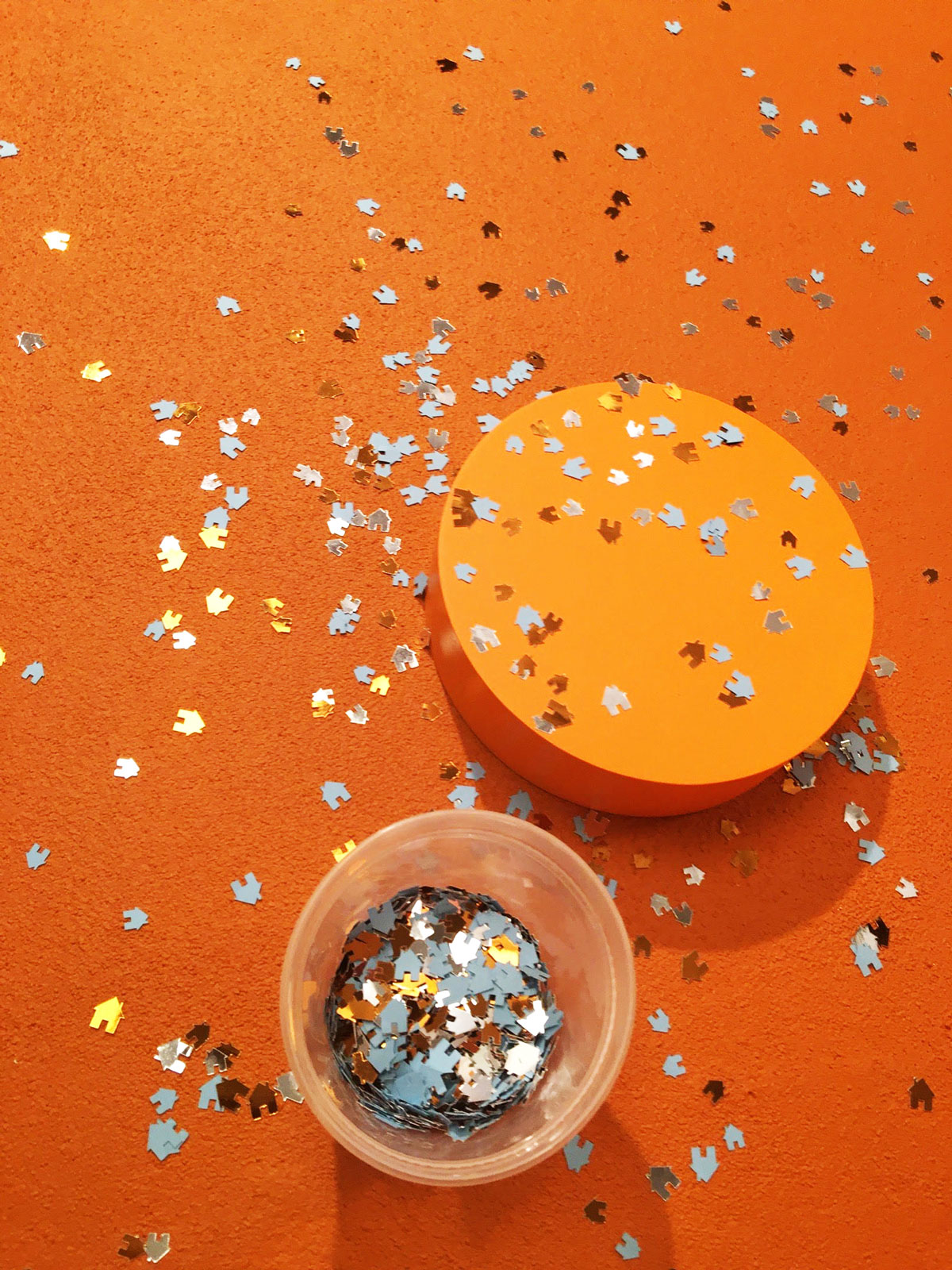 Behind the scenes of paper house confetti creation for Tangerine by Jen Spinner