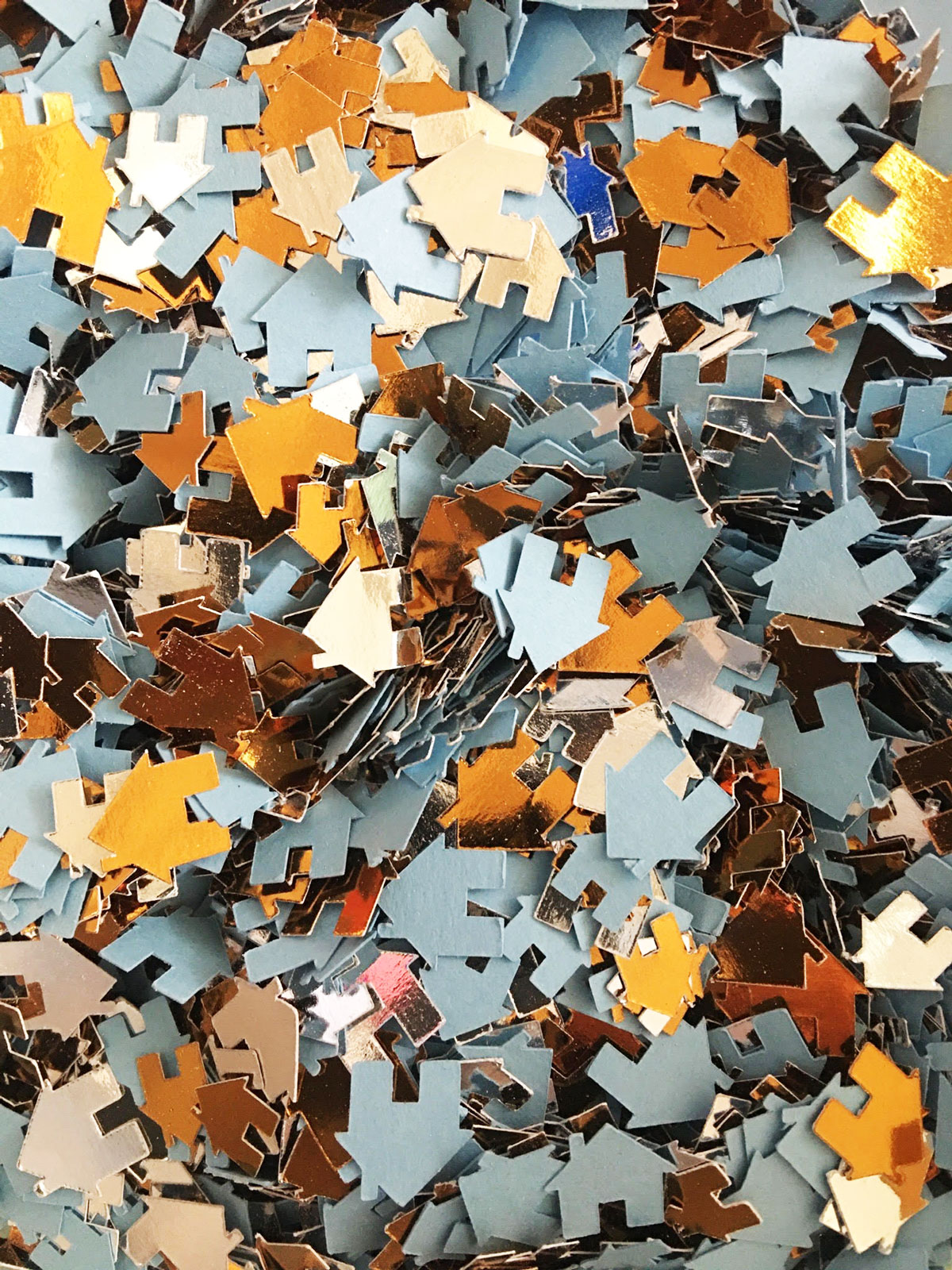 Behind the scenes of paper house confetti creation for Tangerine by Jen Spinner