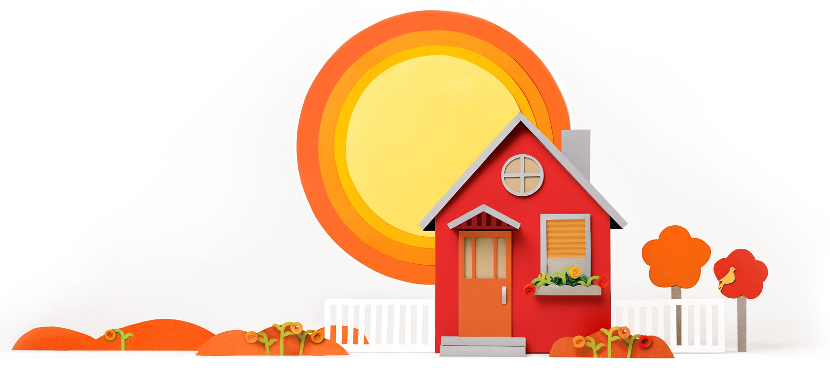 Save on Energy paper house sculpture by Jen Spinner