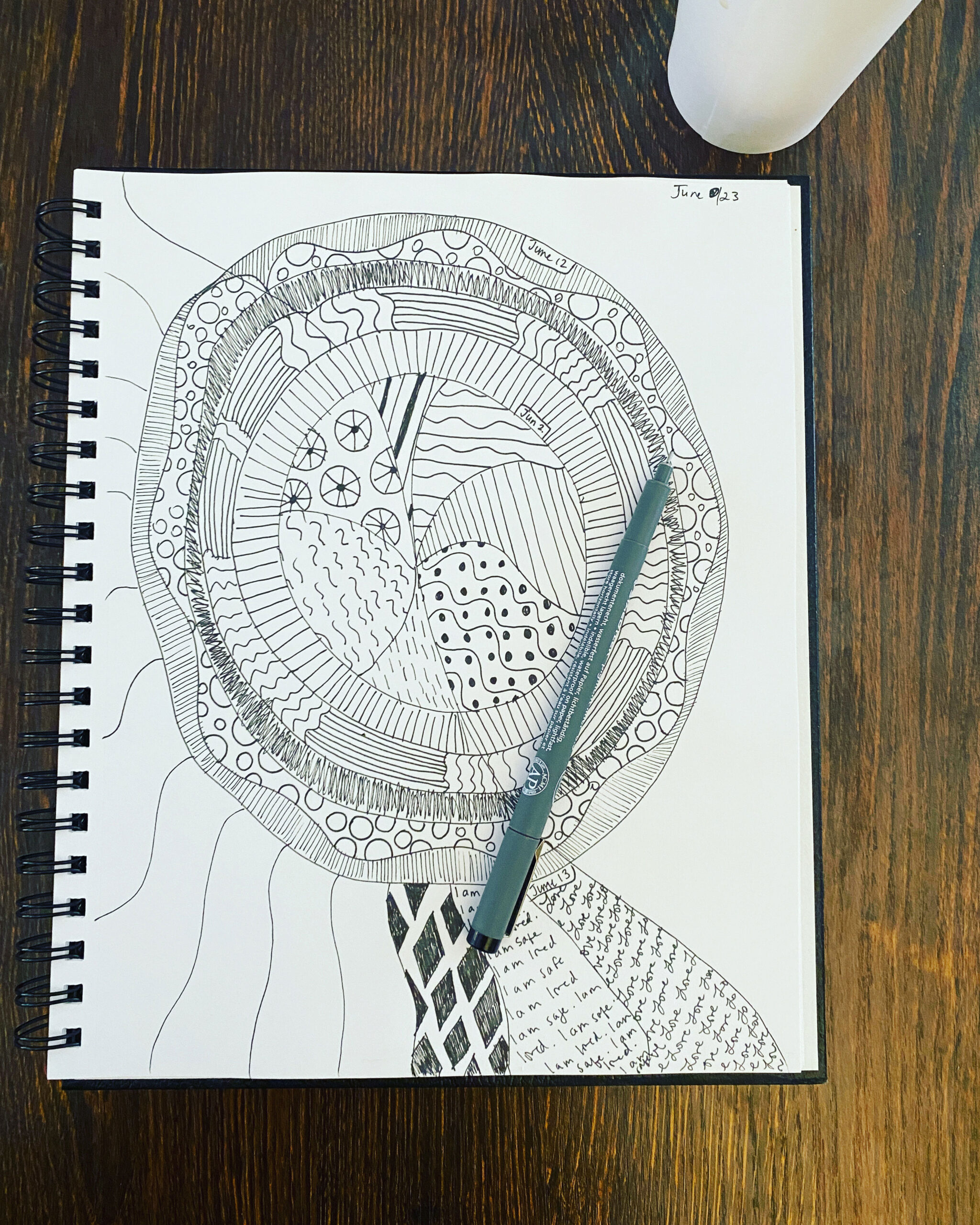 Image of morning pages sketches by Jen Spinner