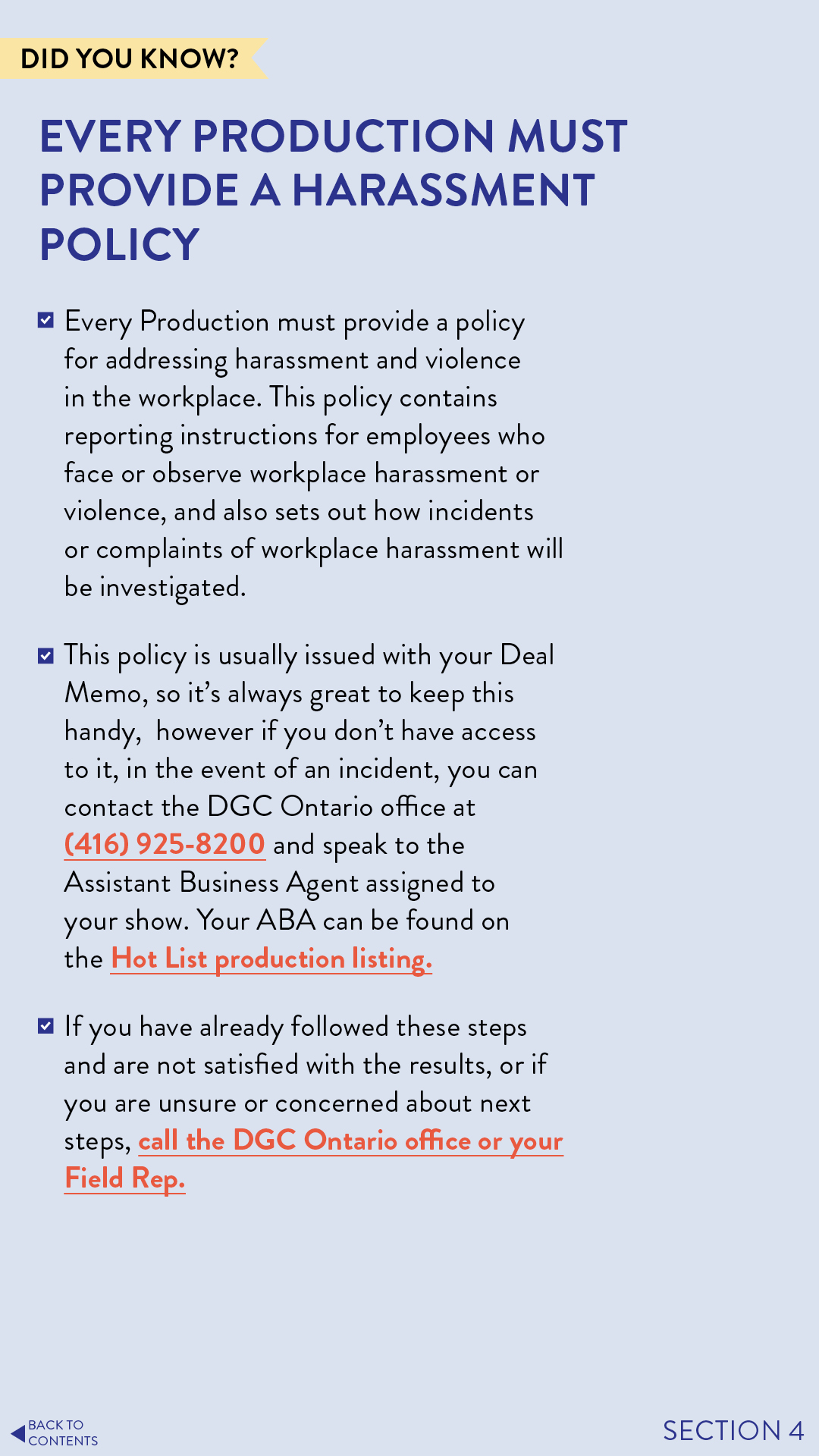 DGC Ontario Anti-Harassment Toolkit - Design by Jen Spinner