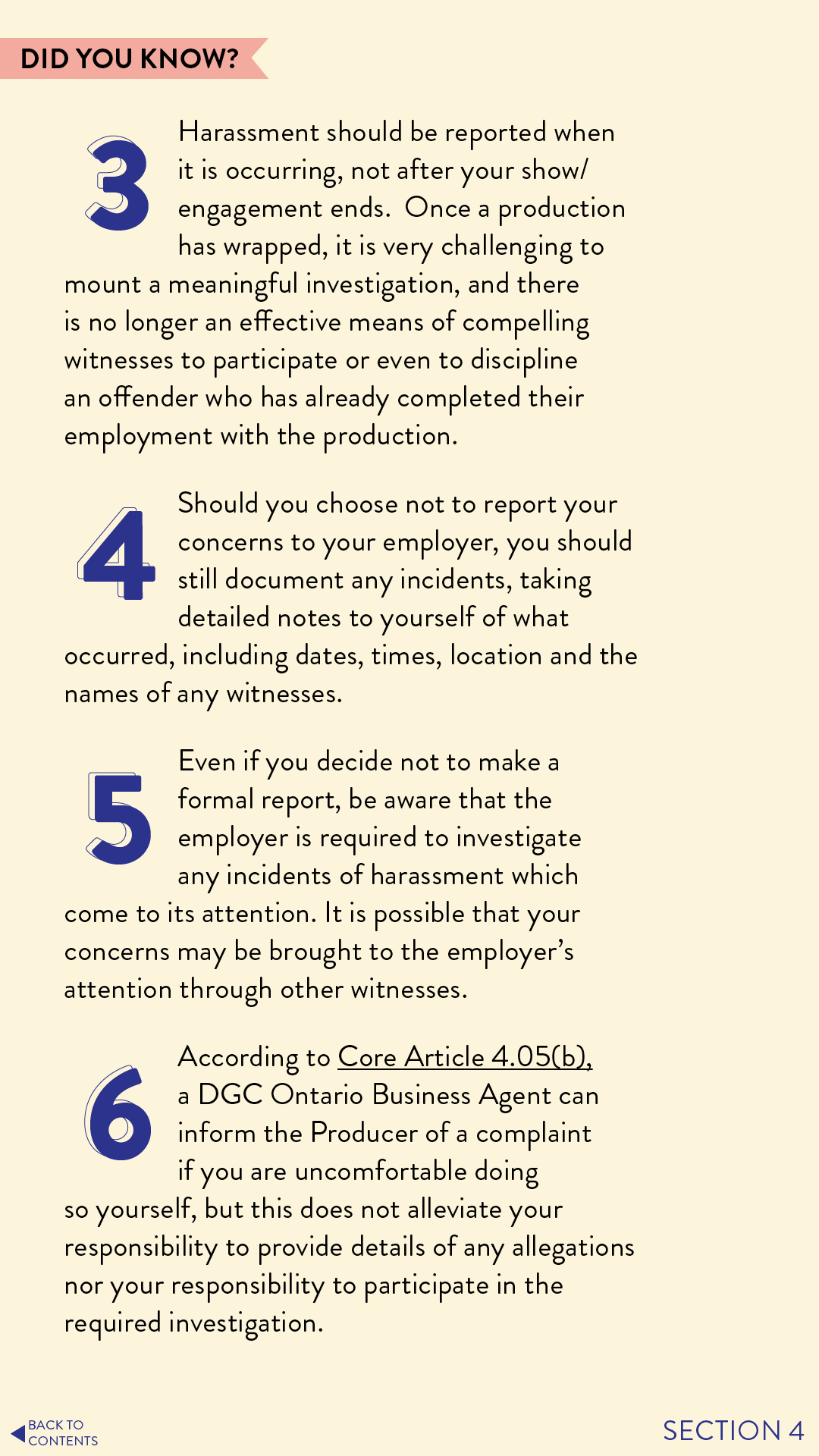 DGC Ontario Anti-Harassment Toolkit - Design by Jen Spinner