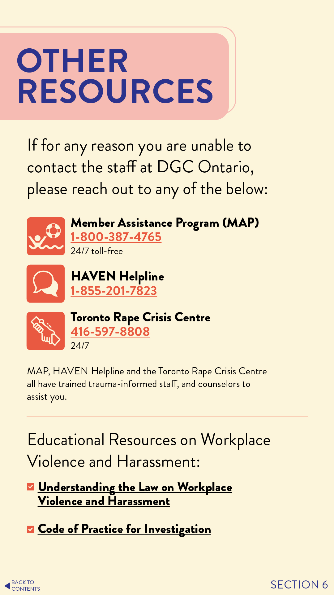 DGC Ontario Anti-Harassment Toolkit - Design by Jen Spinner