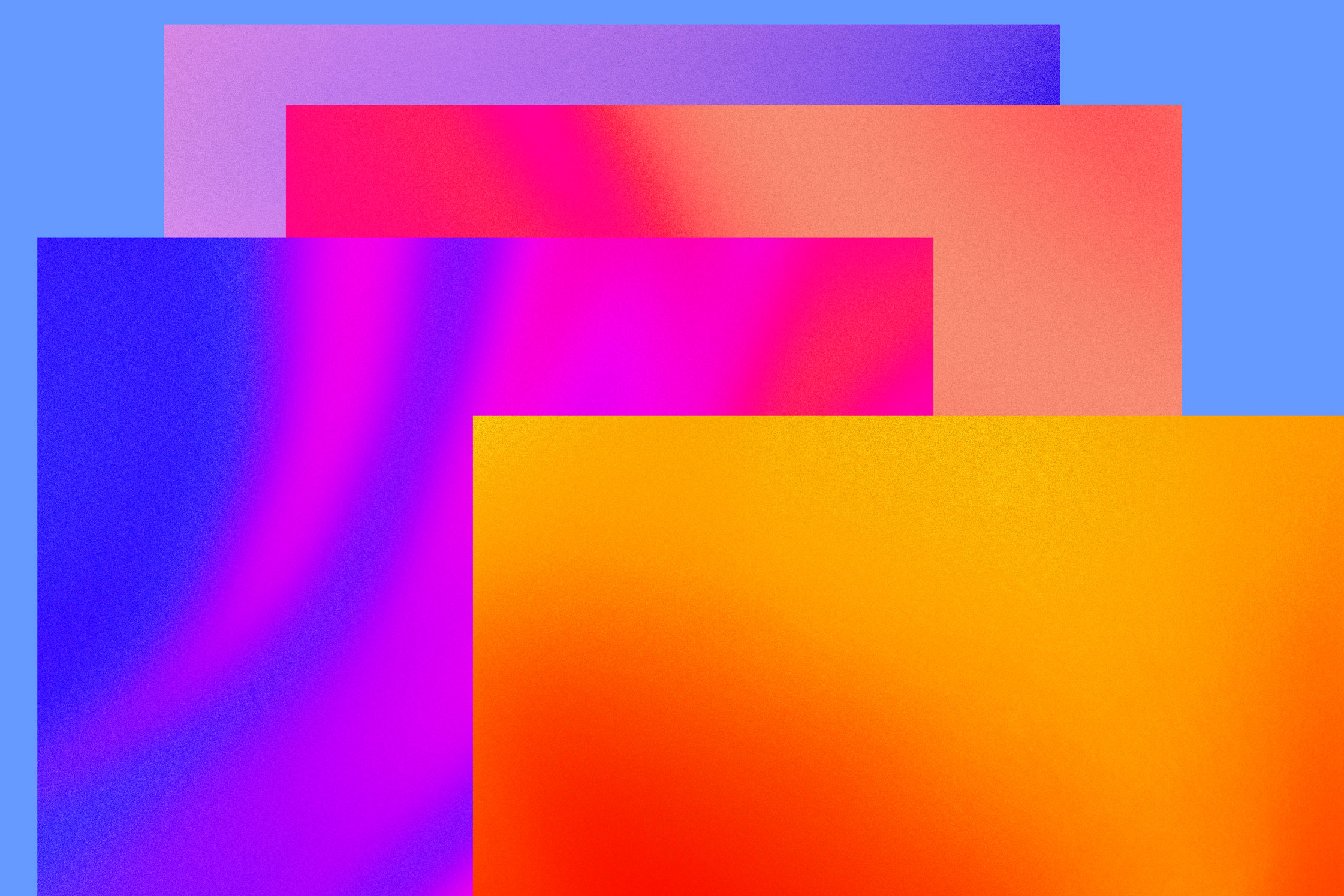 Four layered abstract gradients by Jen Spinner.