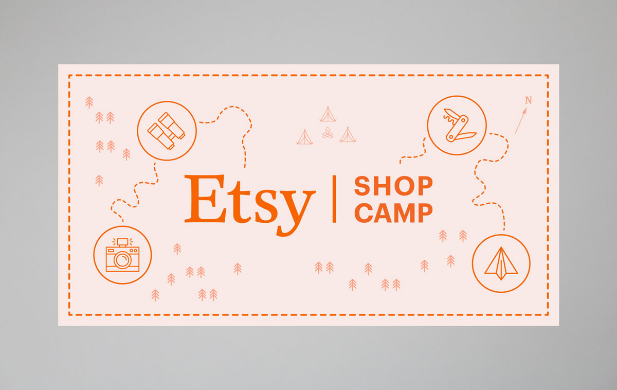 Etsy Shop Camp banner on grey by Jen Spinner