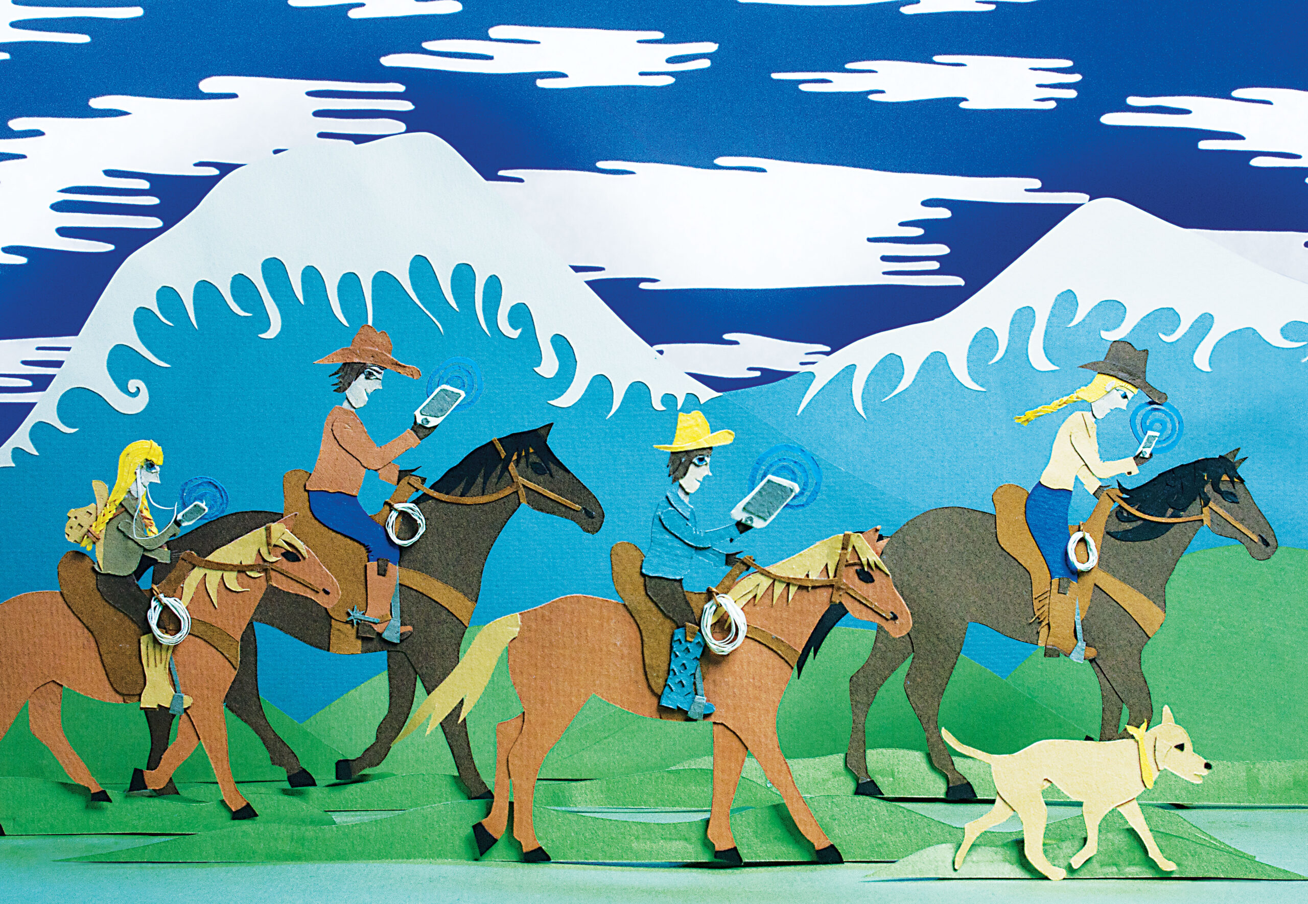 Horses Paper Sculpture by Jen Spinner