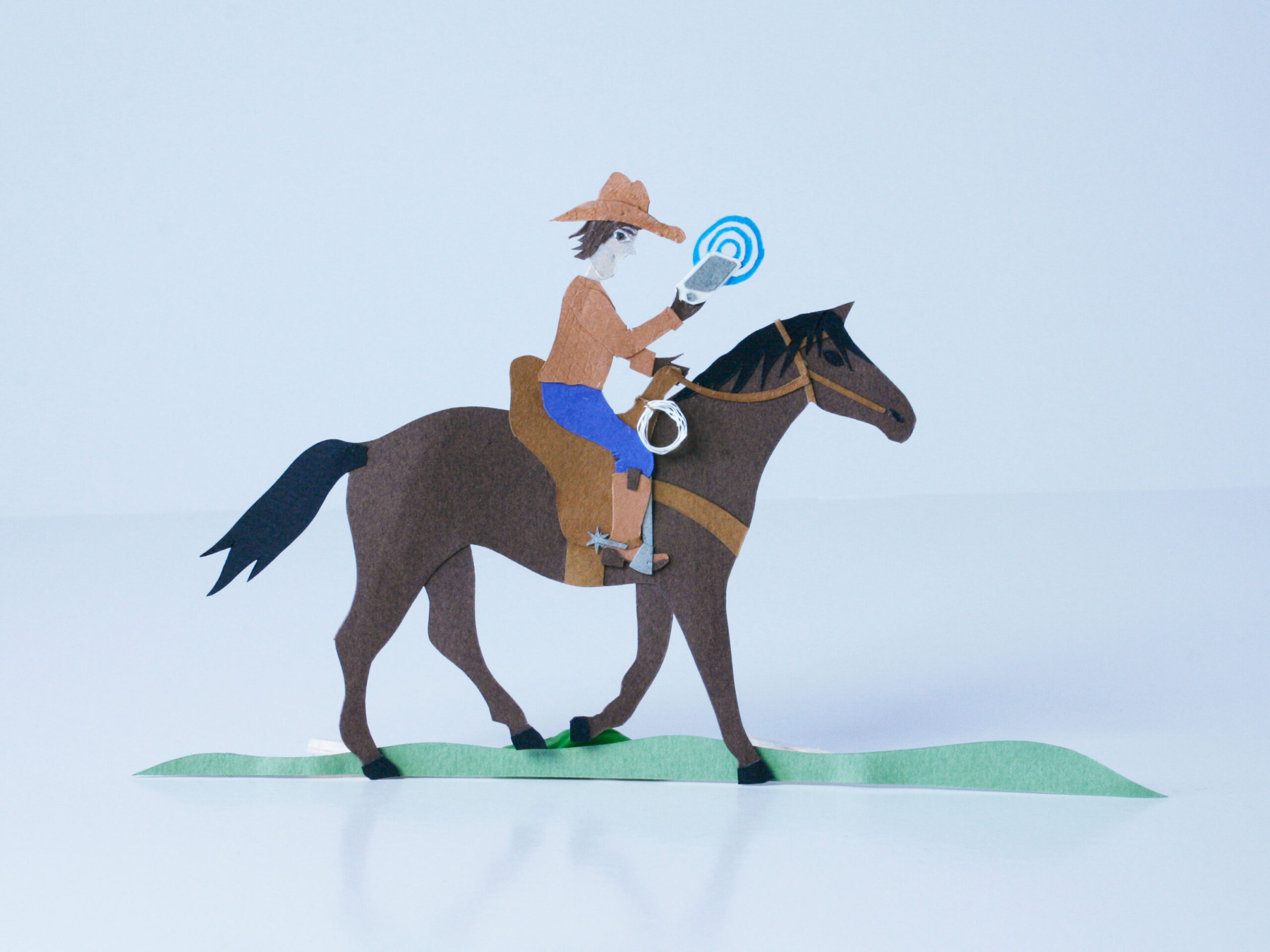 Horses Paper Sculpture by Jen Spinner