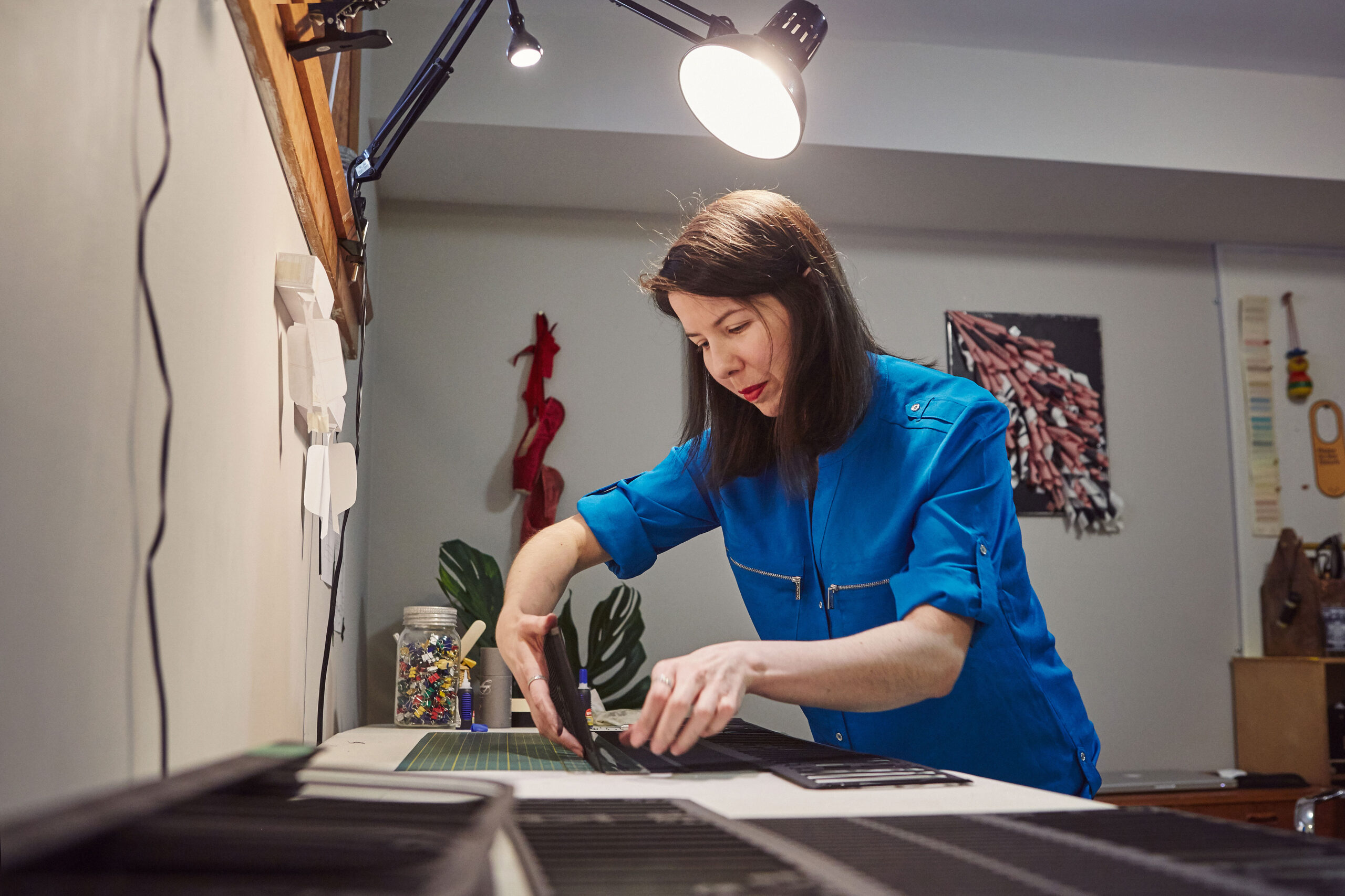 Jen Spinner creating Paper Fire Escapes for Kate Spade New York