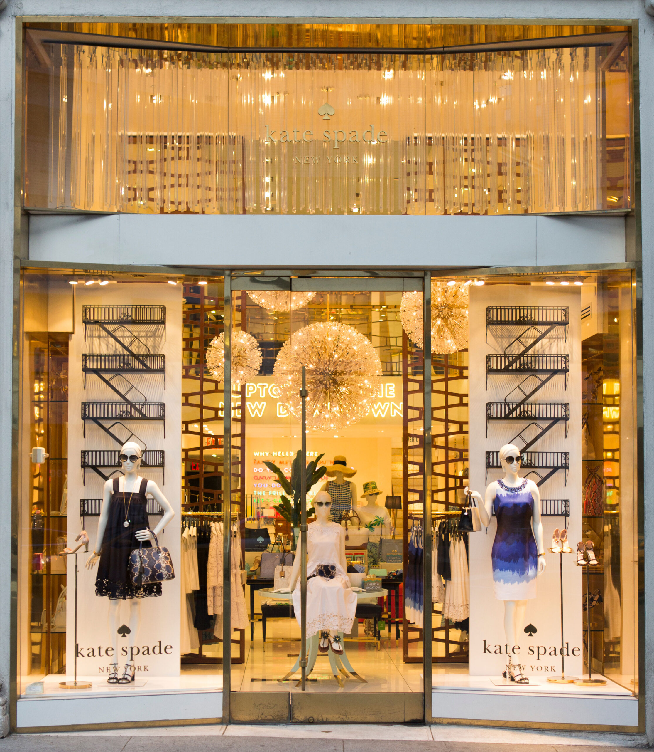 KSNY Madisaon Ave flagship store with Jen Spinner’s paper fire escapes in the windows
