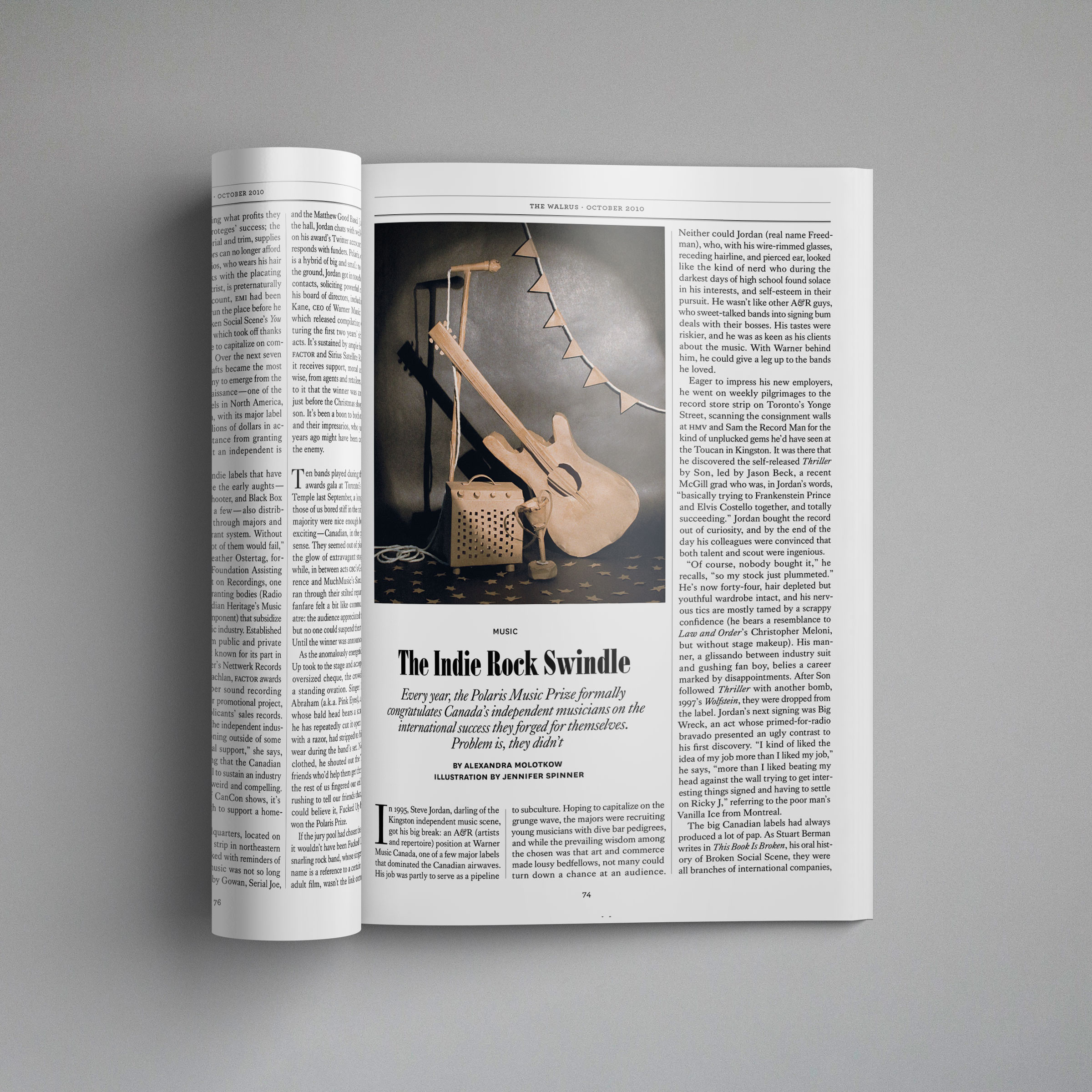 Walrus Indie Rock Swindle Paper Sculpture by Jen Spinner